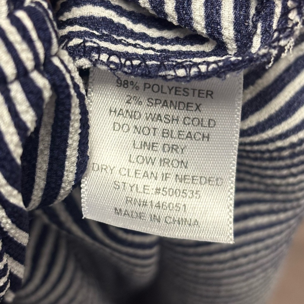 Monteau Los Angeles Blue & White Striped Dress - Size large - Picture 5 of 5
